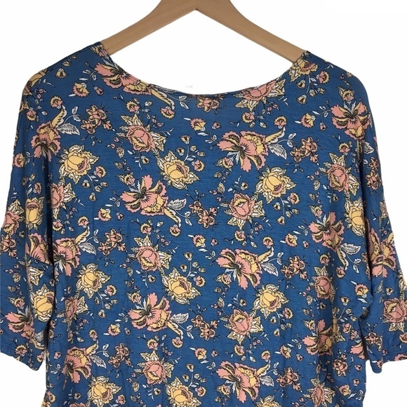 AGNES & DORA Dolman Tunic Top Blue Floral For the Love Cornflower Size Small NWT - Picture 6 of 11